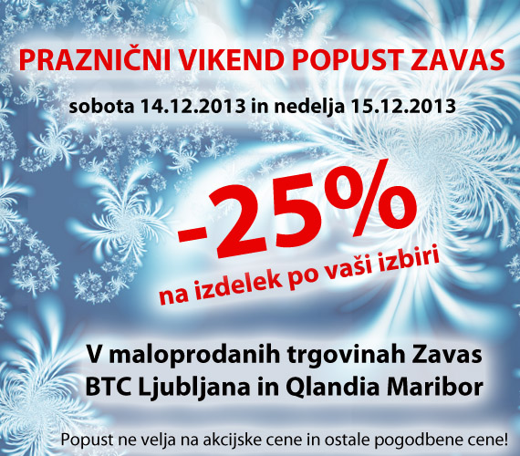 Vikend popust v trgovinah Zavas