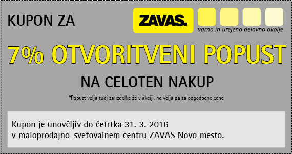 Zavas Novo mesto kupon