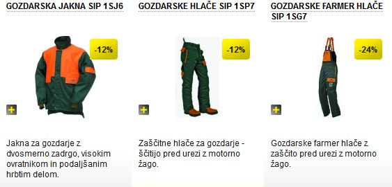 zaščitne obleke za gozdarje - gozdaska jakna, gozdarske hlače - zaščitne obleke