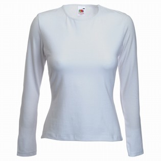 MAJICA Z DOLGIMI ROKAVI CREW NECK T BELA FRUIT OF THE LOOM MAJICA Z DOLGIMI 110601